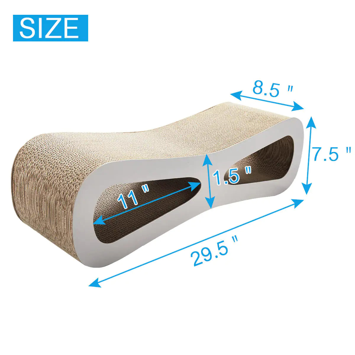 Cat Scratch Board & Lounge – Durable BC Corrugated Cardboard Scratcher with Catnip