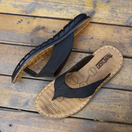 Men’s Cowhide Leather Flip-Flops – Durable Comfort for Driving and Everyday Wear