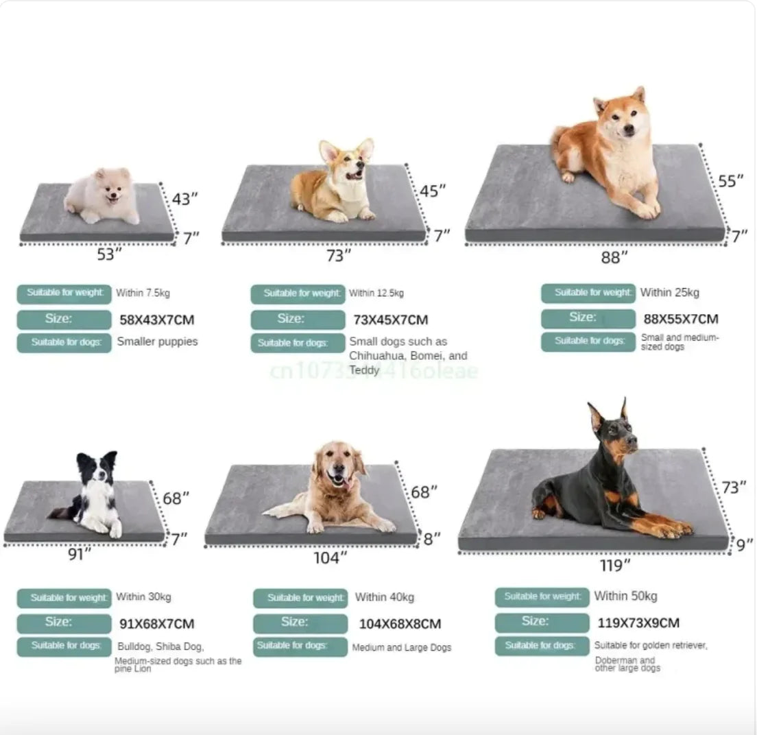 Orthopedic Memory Foam Dog Bed – Washable, Crate-Friendly Lounger for All Sizes
