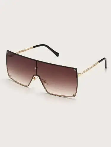Lux Flat Top Sunglasses – Boho Square Design in Gold with Brown Lenses - ONLY 5 LEFT!