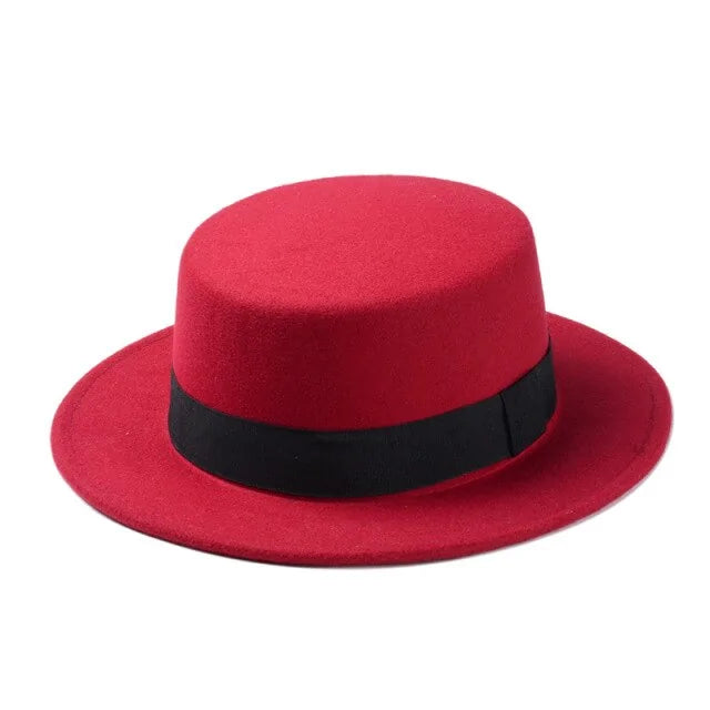 Flat Top Wool Hat for Men