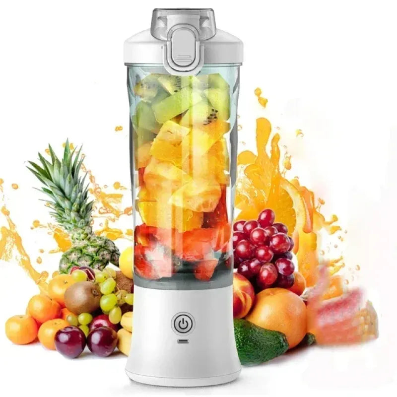 Portable Blender 600ML Electric Juicer – 4000mAh USB Rechargeable Smoothie Maker with 6-Blade Ice Crushing Power