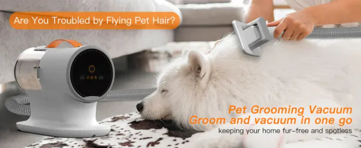 Pet Grooming Vacuum Cleaner – Low Noise 600W Suction with 2L Dust Cup & Full Grooming Kit (For Dogs & Cats)