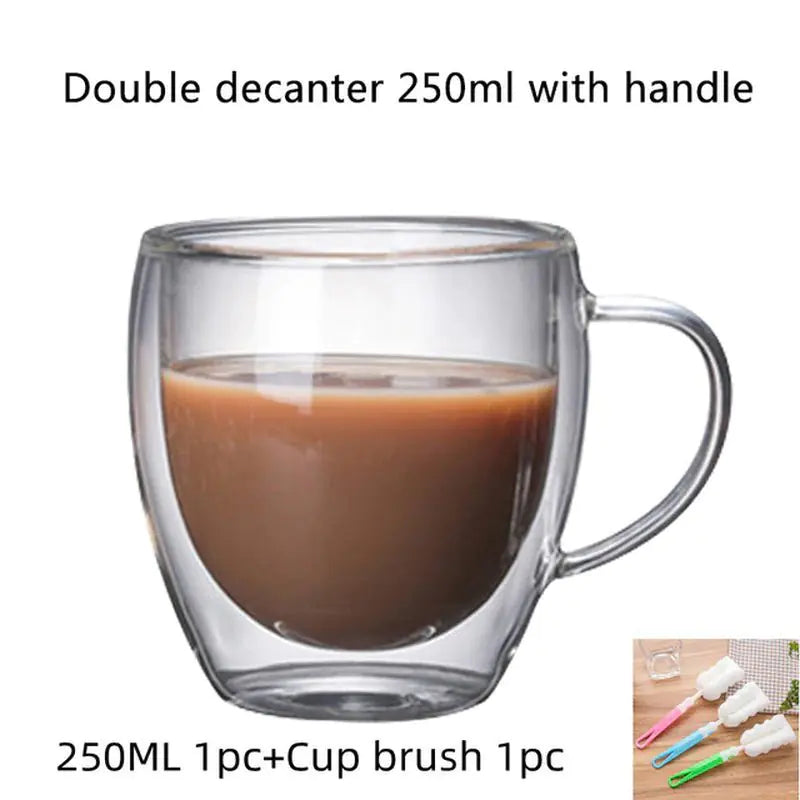 Heart-Shaped Double Wall Tea Coffee Mug