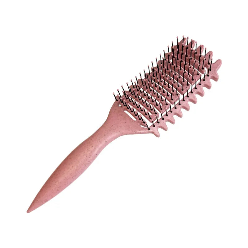 Voluminous Style Fluffy Hair Hollow Comb – Lightweight Wheat Straw Styling Brush (24.5 cm / 9.6 in)
