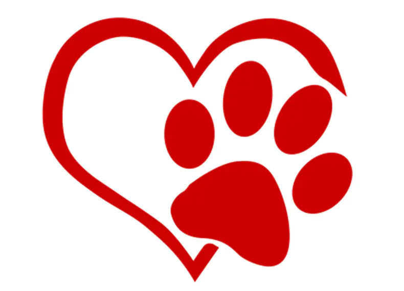 Heart Paw Vinyl Decal – Reflective Dog Lover Car Sticker (10cm x 11.5cm, 6 Color Options)