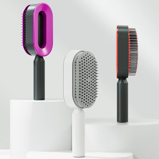 Self-Cleaning Hair Brush for Women – Effortless Detangling & Scalp Massage