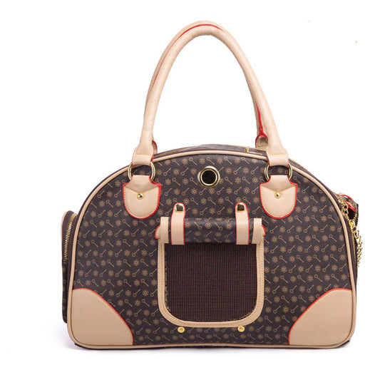 Deluxe PU Leather Pet Carrier – Stylish Travel Bag in 2 Sizes for Small Dogs & Cats
