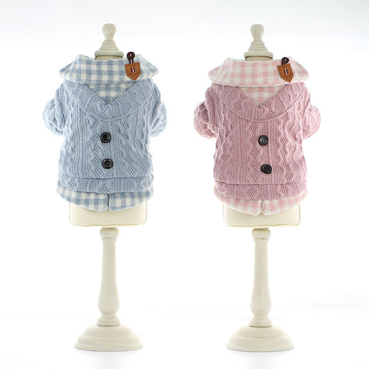 Pet Pajamas – Coral Fleece Long-Sleeve Dog & Cat Clothes for Autumn/Winter (XS to XL Sizes)