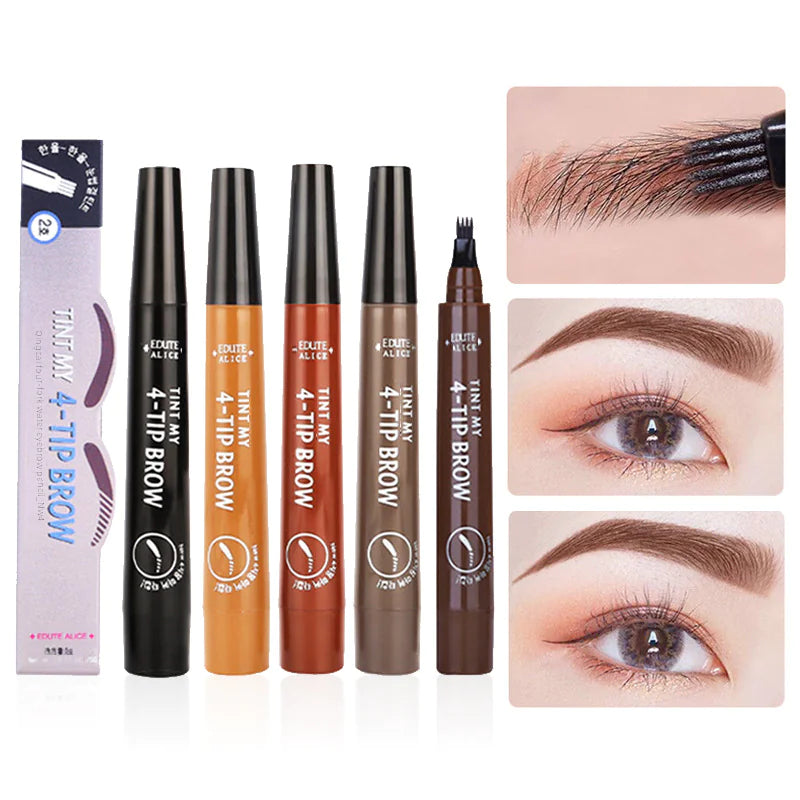 Four-Pronged Eyebrow Pencil – Waterproof, Sweat-Proof, Long-Lasting Precision Brow Pen