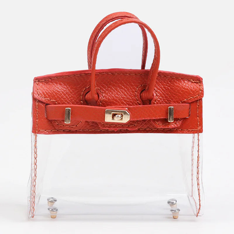 Mini Transparent Handbag Key Cover – Stylish TPU Pouch for Keys, Lipsticks & Accessories
