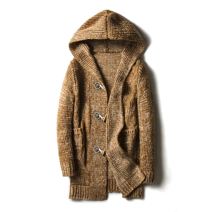 Casual Bat-Type Cardigan – Lapel Collar, Horn Buttons, Relaxed Fit (S–5XL, Unisex Style)