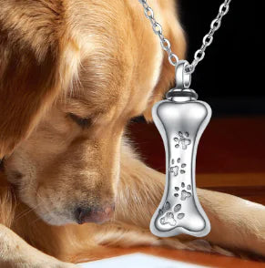 Sterling Silver Dog Bone Ashes Necklace – A Heartfelt Tribute to Your Beloved Pet