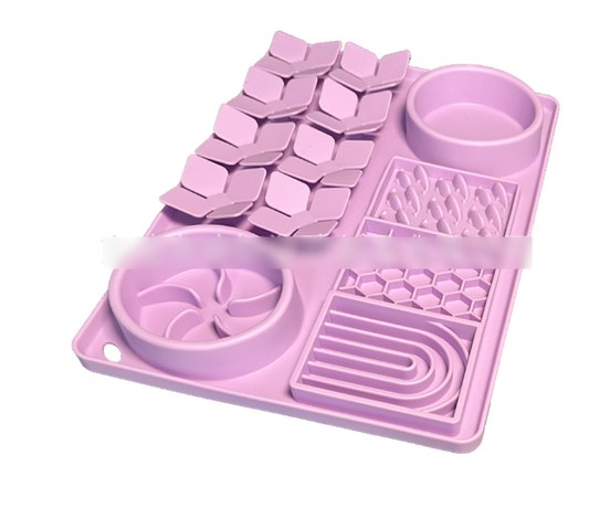 4-in-1 Slow Food Mat for Dogs & Cats – Engaging, Healthy Mealtime Solution