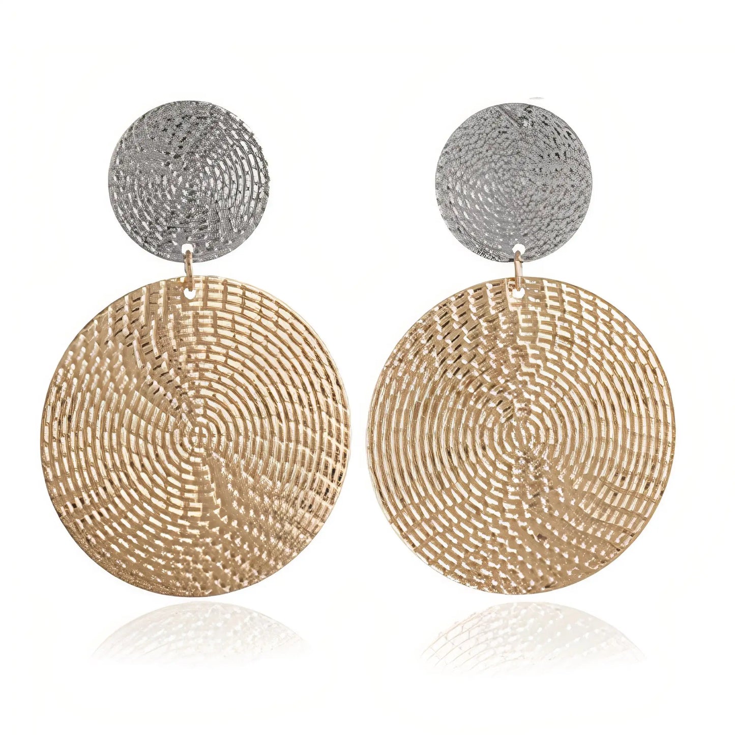 Orbit Earrings – Textured Gold & Silver Plated Metallic Earrings (ONLY 1 LEFT!)