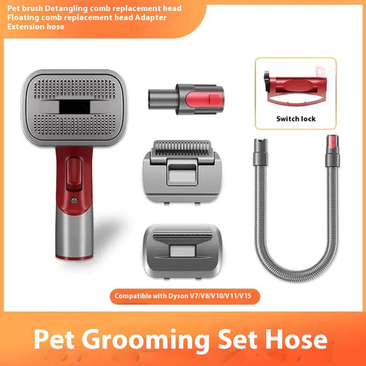 Pet Grooming Tool Kit – Compatible with Dyson V7/V8/V10/V11/V15 (Detangling Comb, Shaver Kit, Hose Extension & Accessories)