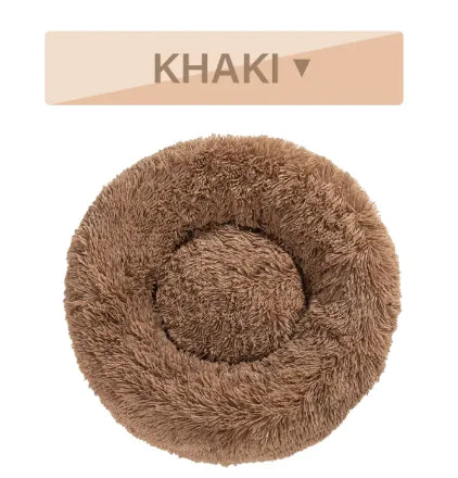 Fluffy Donut Pet Bed – Plush, Calming Comfort for Dogs and Cats