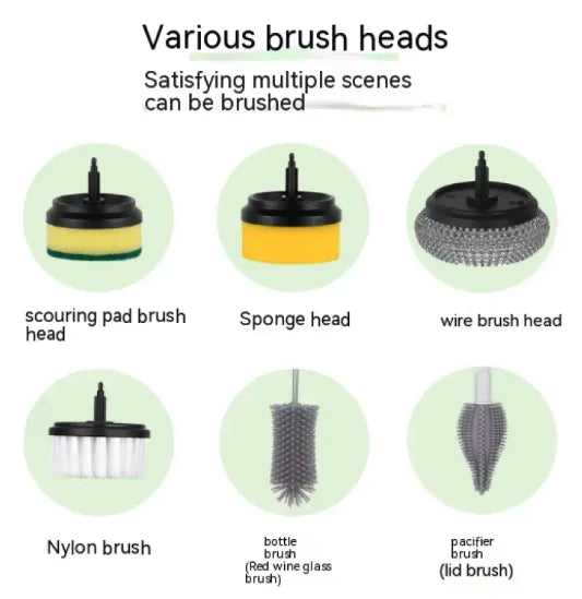 Multifunctional Electric Cleaning Brush – Rechargeable Scrubber with Multiple Brush Heads (Cordless & Powerful)