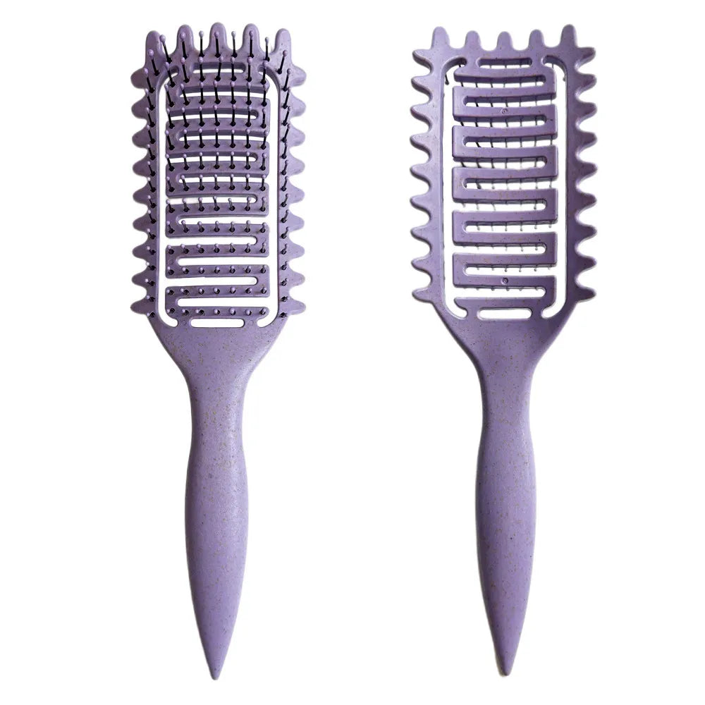 Voluminous Style Fluffy Hair Hollow Comb – Lightweight Wheat Straw Styling Brush (24.5 cm / 9.6 in)
