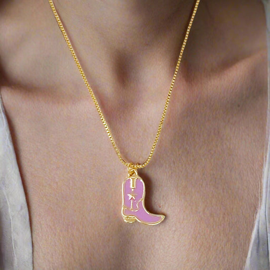 Cow Girl Boot Pendant Necklace – Everyday Western Charm