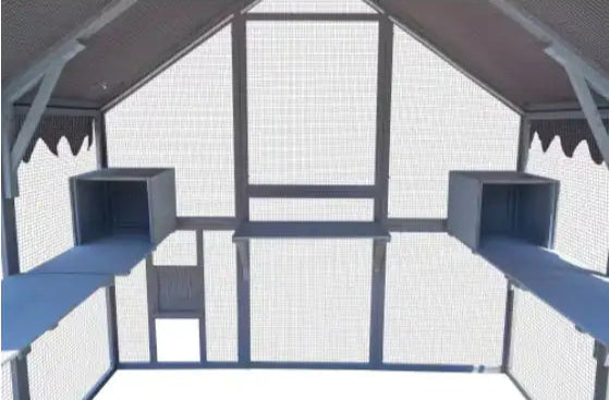 Outdoor Cat House & Playpen – 110" Large Combo Kit