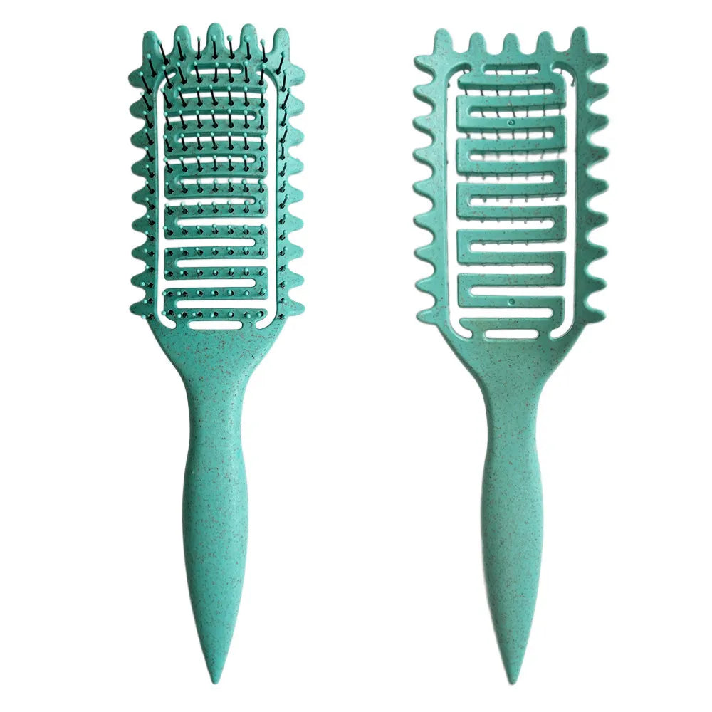 Voluminous Style Fluffy Hair Hollow Comb – Lightweight Wheat Straw Styling Brush (24.5 cm / 9.6 in)