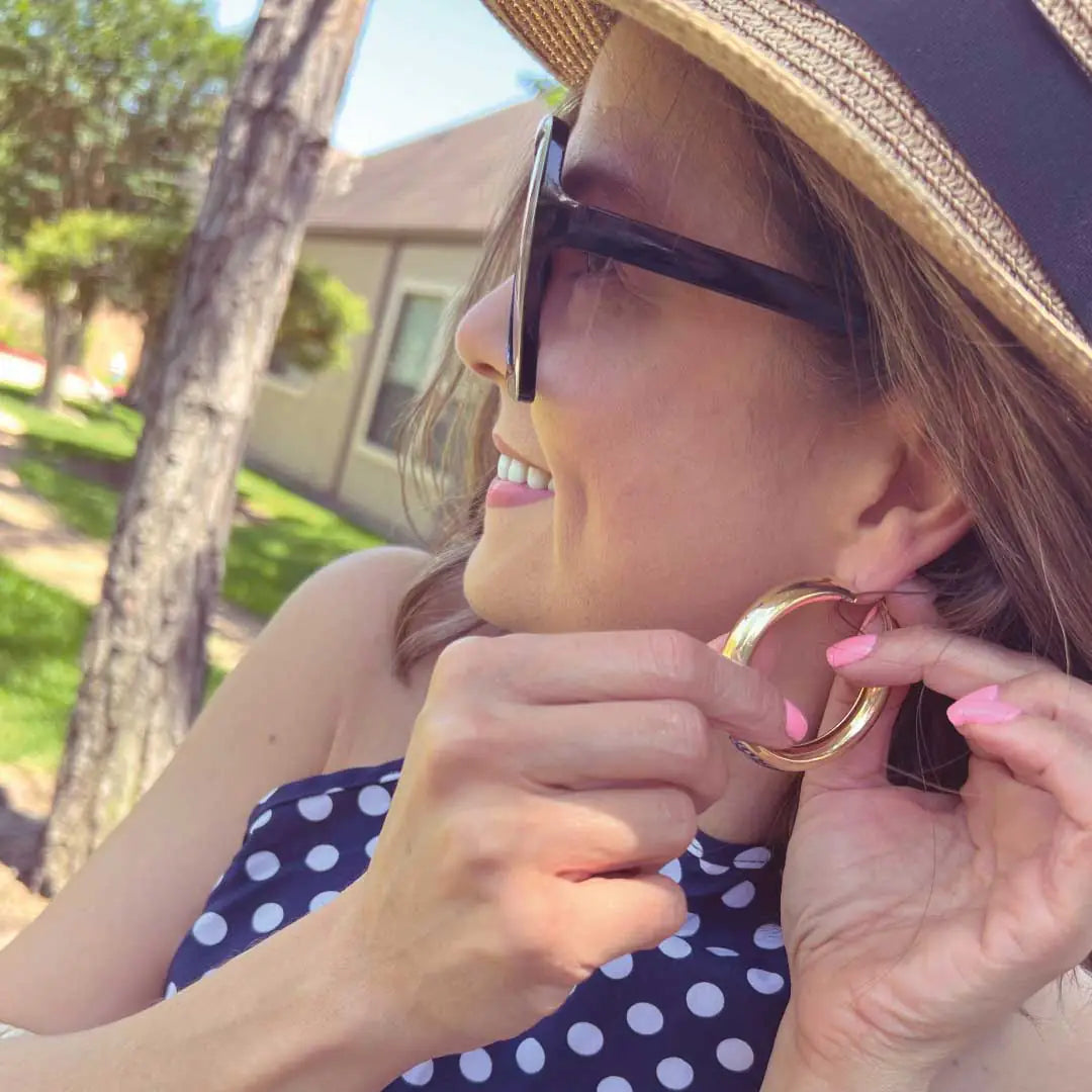 Aura Earrings – Bold Gold or Silver Plated Thick Hoop Earrings