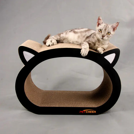 Cat Head Scratch Board – Corrugated Paper Scratcher for Claw Care, Play & Lounge