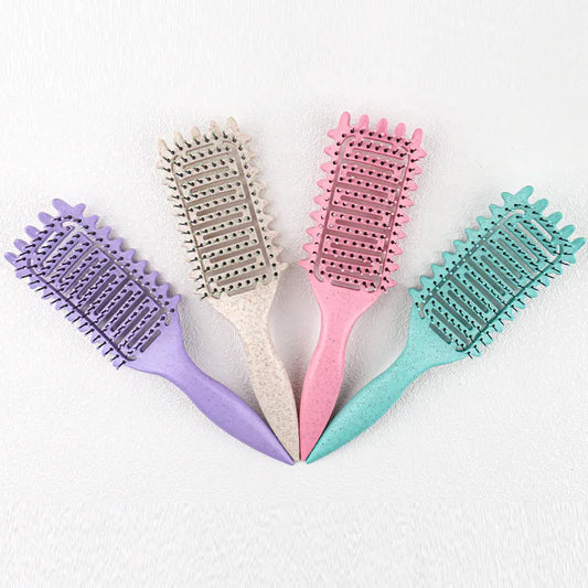 Voluminous Style Fluffy Hair Hollow Comb – Lightweight Wheat Straw Styling Brush (24.5 cm / 9.6 in)