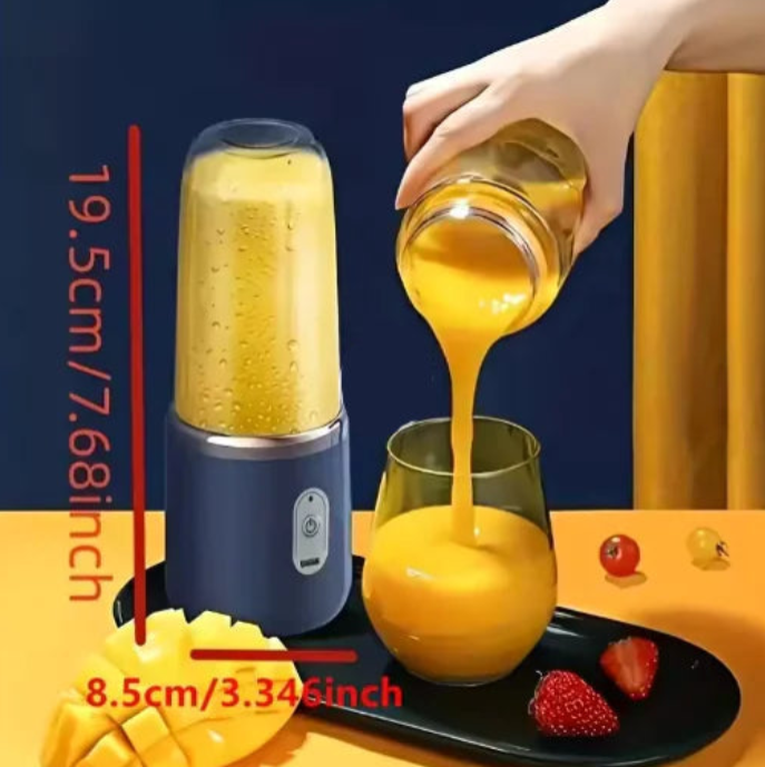 Portable USB Rechargeable Blender – 6-Blade Power for Smoothies, Juices & More