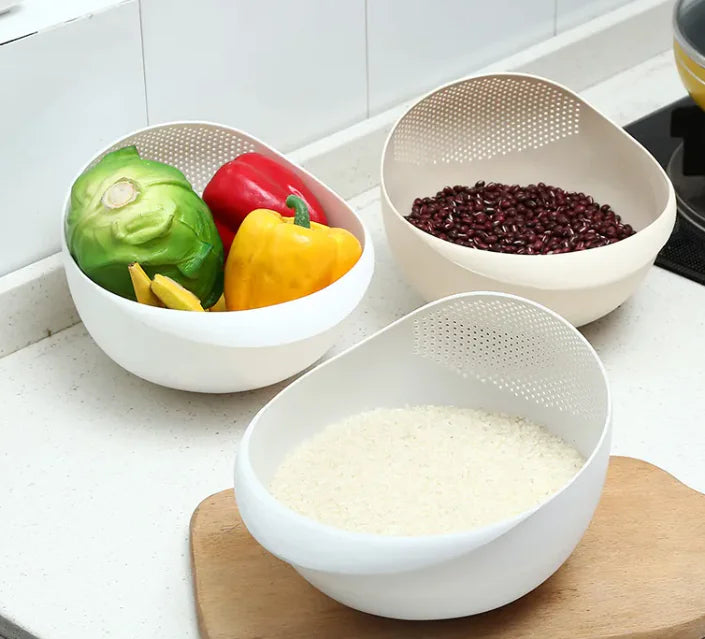 Plastic Fruit and Vegetable Draining Basket – Modern Simplicity Design (Multi-Color Options)