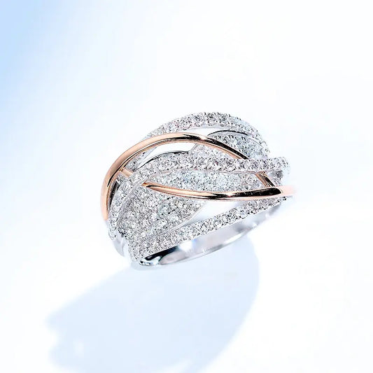 Sparkle with Elegance wearing the Zircon Mesh Engagement Ring