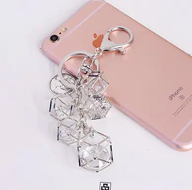 Rhinestone Keychain – Sparkling Metal Charm in Gold or Silver