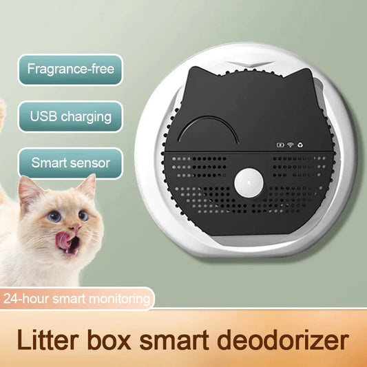 Pet Litter Box Deodorizer – USB Rechargeable with Ozone & Ion Technology