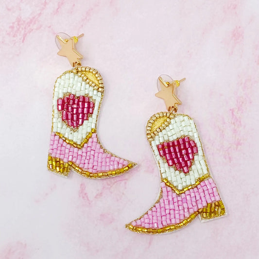 Cowgirl Boots Earrings – Western Charm with a Touch of Love