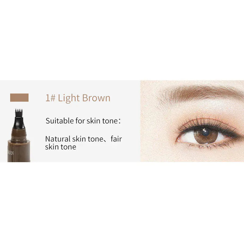 Four-Pronged Eyebrow Pencil – Waterproof, Sweat-Proof, Long-Lasting Precision Brow Pen