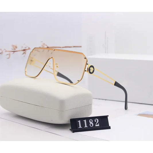 Avant-Garde Frameless Statement Sunglasses – Bold UV400 Fashion Shades with Resin Lenses (5 Color Options)