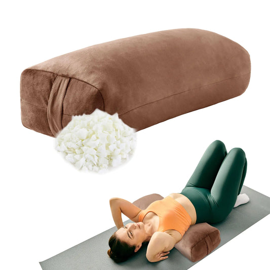 Shredded Foam Yoga Bolster Pillow – for Restorative Yoga, Meditation & Stretching