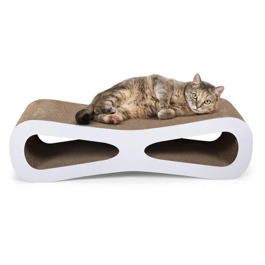 Cat Scratch Board & Lounge – Durable BC Corrugated Cardboard Scratcher with Catnip