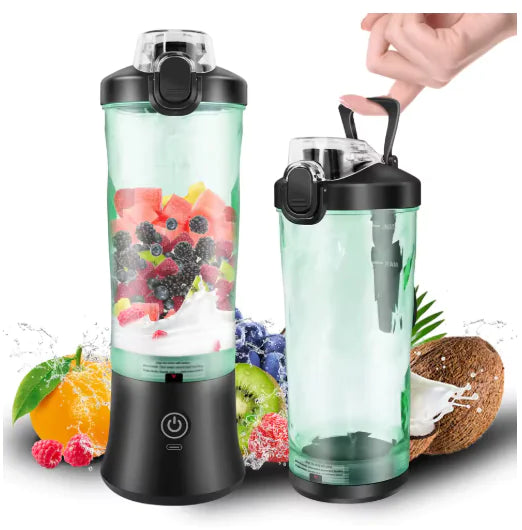 Portable Blender 600ML Electric Juicer – 4000mAh USB Rechargeable Smoothie Maker with 6-Blade Ice Crushing Power