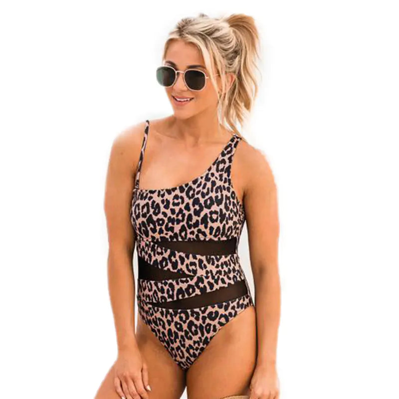 Sexy Shaping Solid Color Mesh Backless One-Piece Bikini
