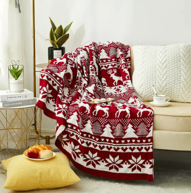 Knitted Jacquard Throw Blanket – Elegant Soft Knit for Home, Office & Travel (Multiple Sizes)