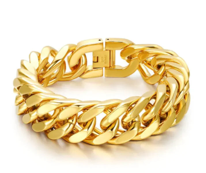 Double Buckle Steel Bracelet