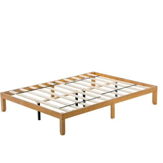 Queen Size Wood Platform Bed Frame, No Box Spring Needed, Strong Wood Slat Support, Easy Assembly