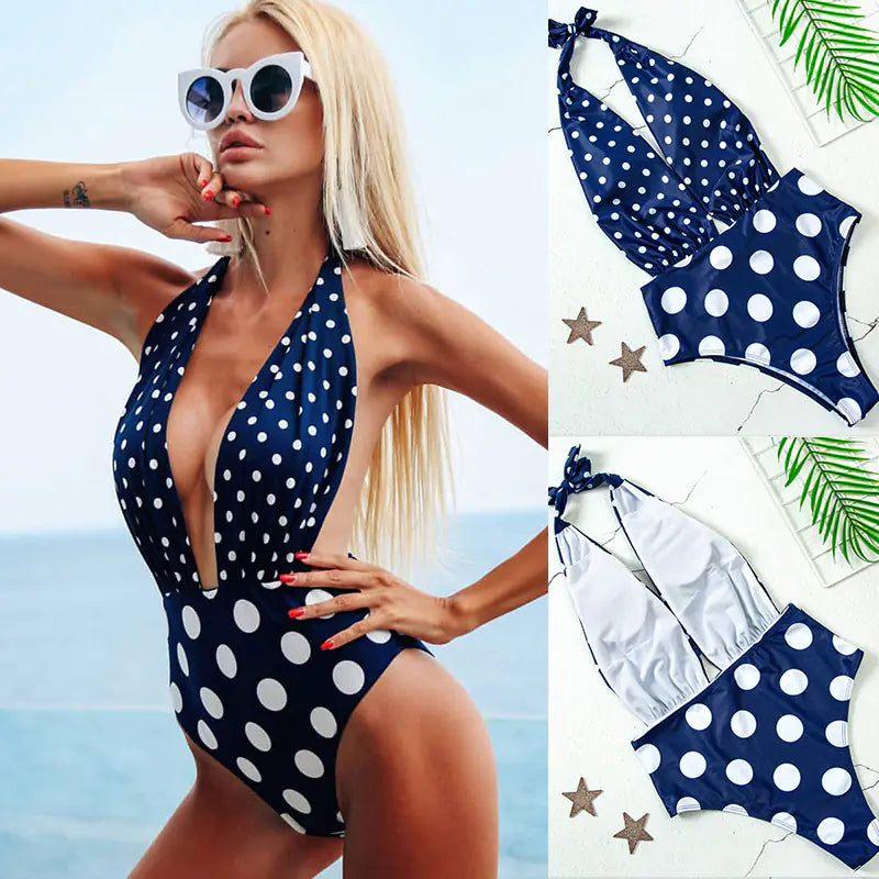 Solid Color One-Piece Swimsuit and Bikini Set – Flattering Fit in Classic Shades