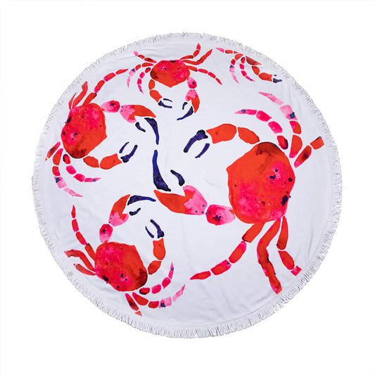ANEMOSS Round Beach Towel – Artisan-Designed Comfort with Turkish Cotton & Microfiber