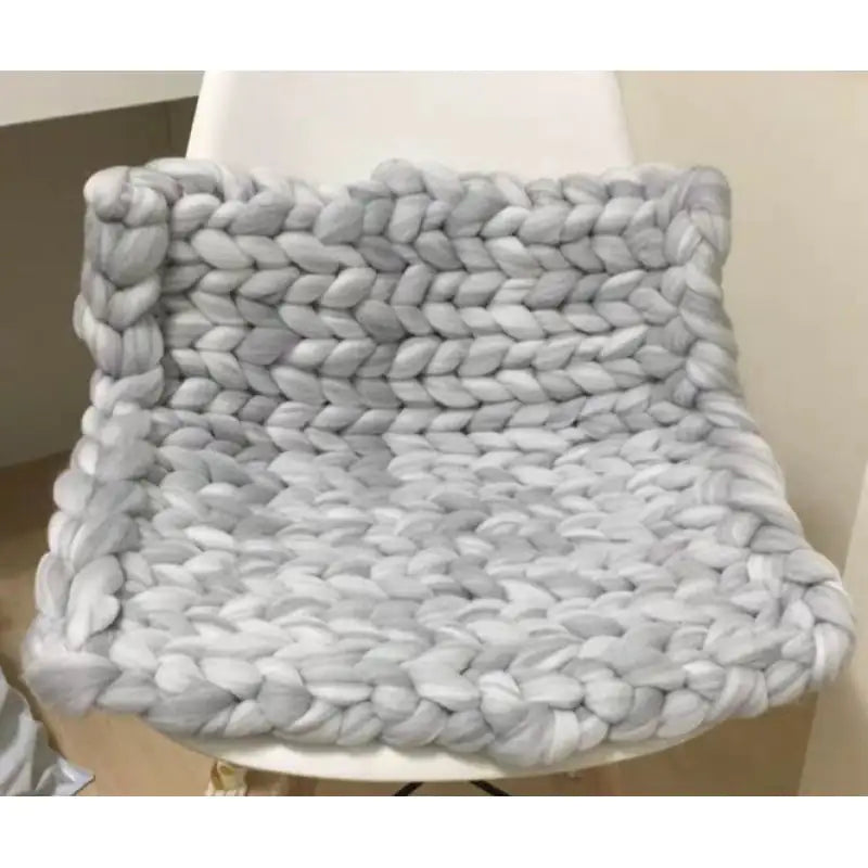 Chunky Merino Wool Blanket – Cozy Decorative Sofa Throw (Multiple Colors & Sizes)