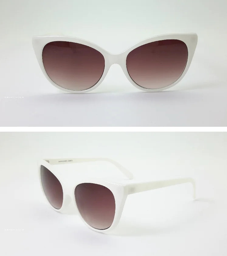 Cat Ear Butterfly Sunglasses – Playful Style with UV Protection (Available in White & Brown)