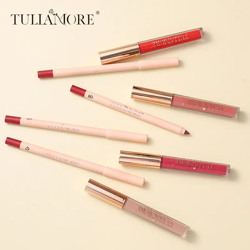 Waterproof Matte Air Lip Glaze & Lip Pencil Set