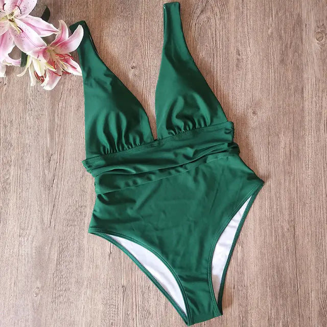 Plus Size Sexy Women's One-Piece Swimsuit (Solid Color)